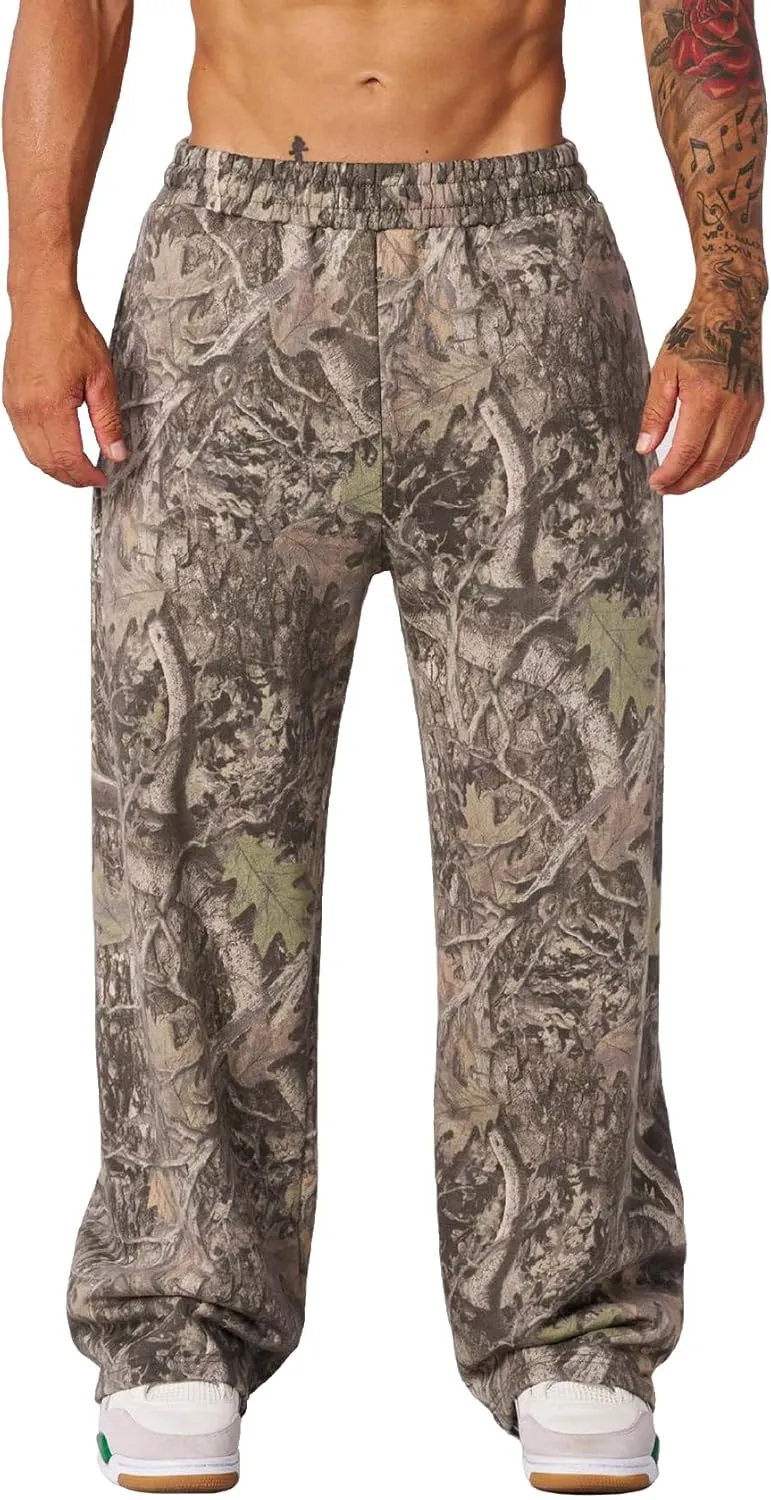 DIOTSR Mens Baggy Sweatpants Athletic Graphic Print Joggers Workout Streetwear Pants with Pockets