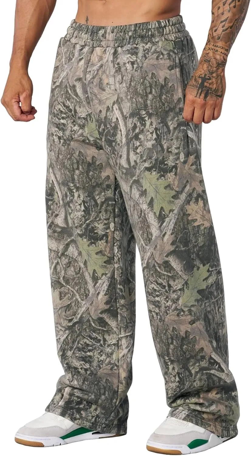 DIOTSR Mens Baggy Sweatpants Athletic Graphic Print Joggers Workout Streetwear Pants with Pockets
