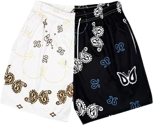 DIOTSR Mens Paisley Graphic Shorts Athletic Basketball Bandana Shorts Running Streetwear Y2k Drawstring Waist