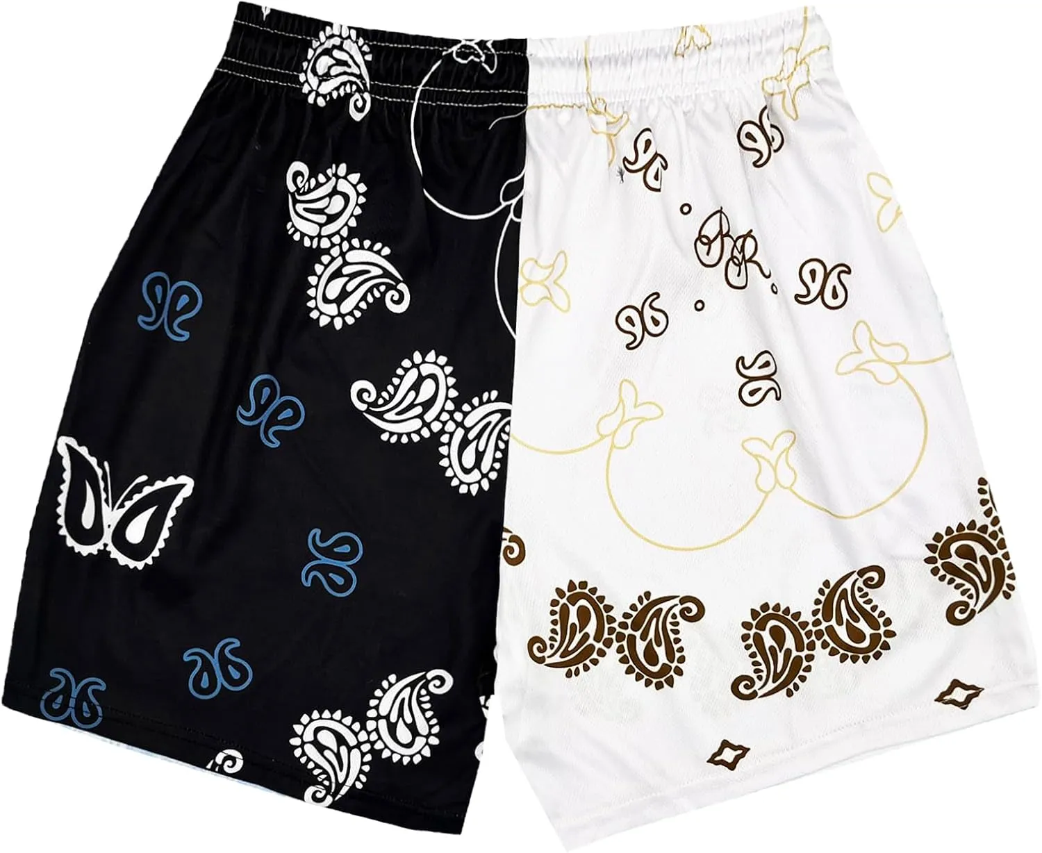 DIOTSR Mens Paisley Graphic Shorts Athletic Basketball Bandana Shorts Running Streetwear Y2k Drawstring Waist