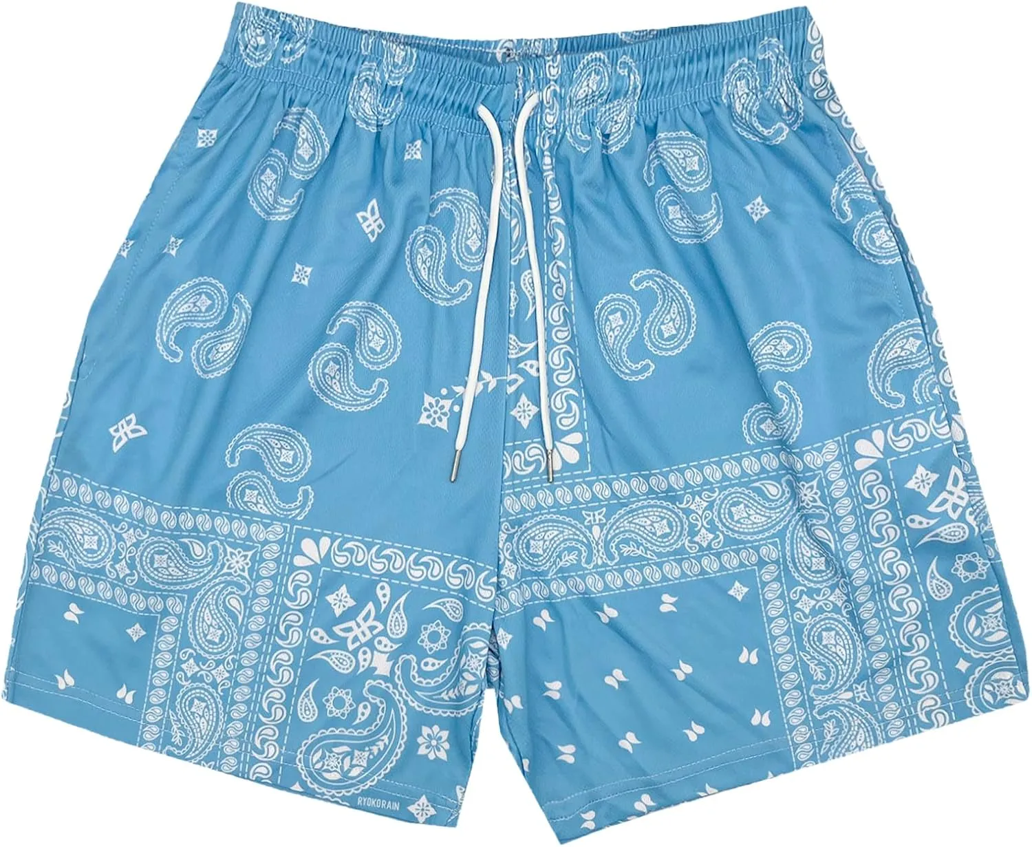 DIOTSR Mens Paisley Graphic Shorts Athletic Basketball Bandana Shorts Running Streetwear Y2k Drawstring Waist