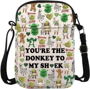 Donkey Movie Merchandise Crossbody Bag Green Monster Carry On Bag Cartoon Character Lover Gift Donkey Gift WDW Gift