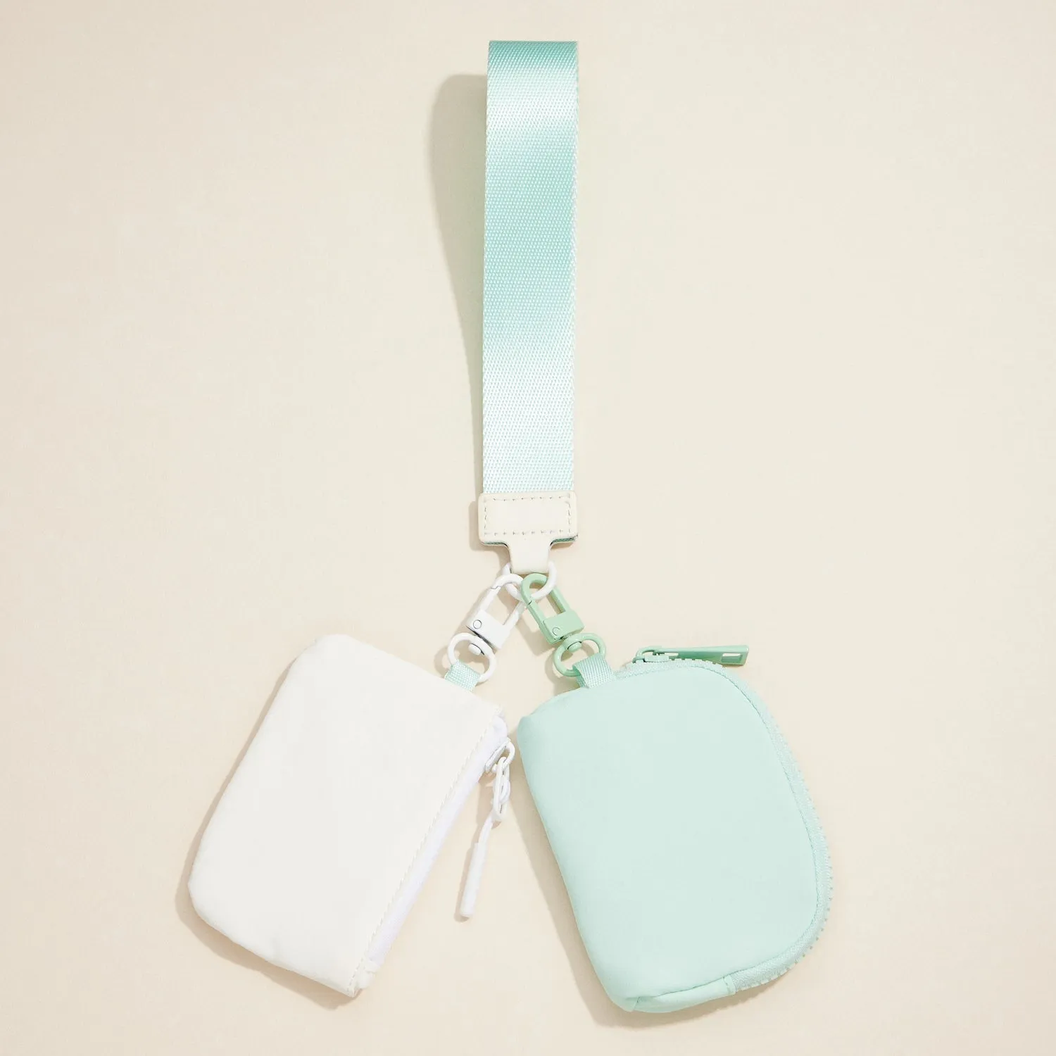 Dual Color Coin Purse Key Chain Wristlet