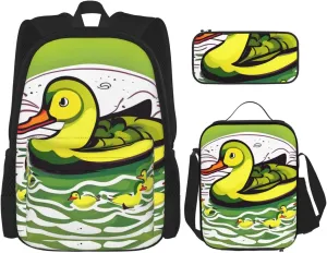Duck Flock Gamebackpack 3 Piece Set, Duffel Bag, Casual Backpack, Girls Boys Backpack For Hiking, School