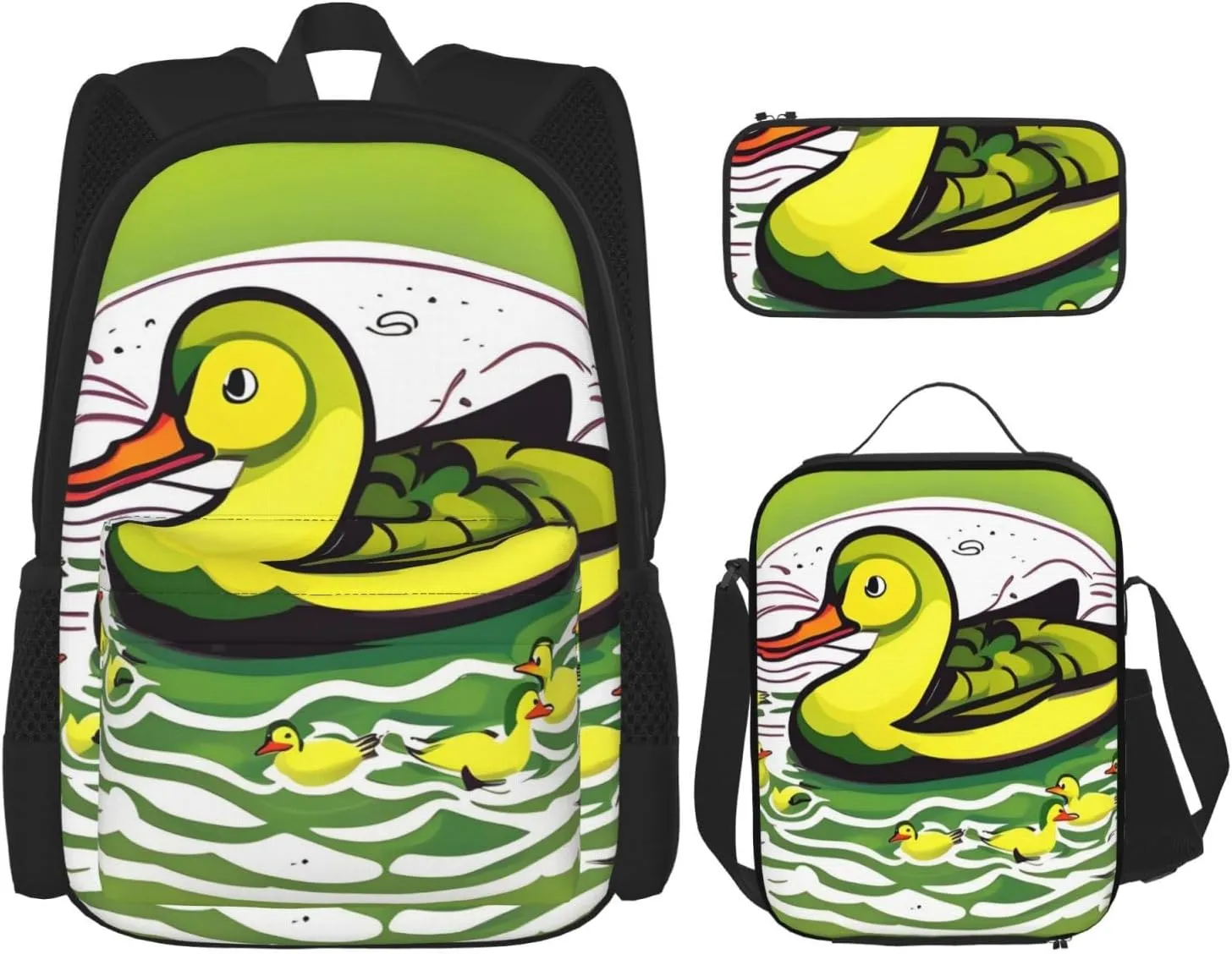 Duck Flock Gamebackpack 3 Piece Set, Duffel Bag, Casual Backpack, Girls Boys Backpack For Hiking, School