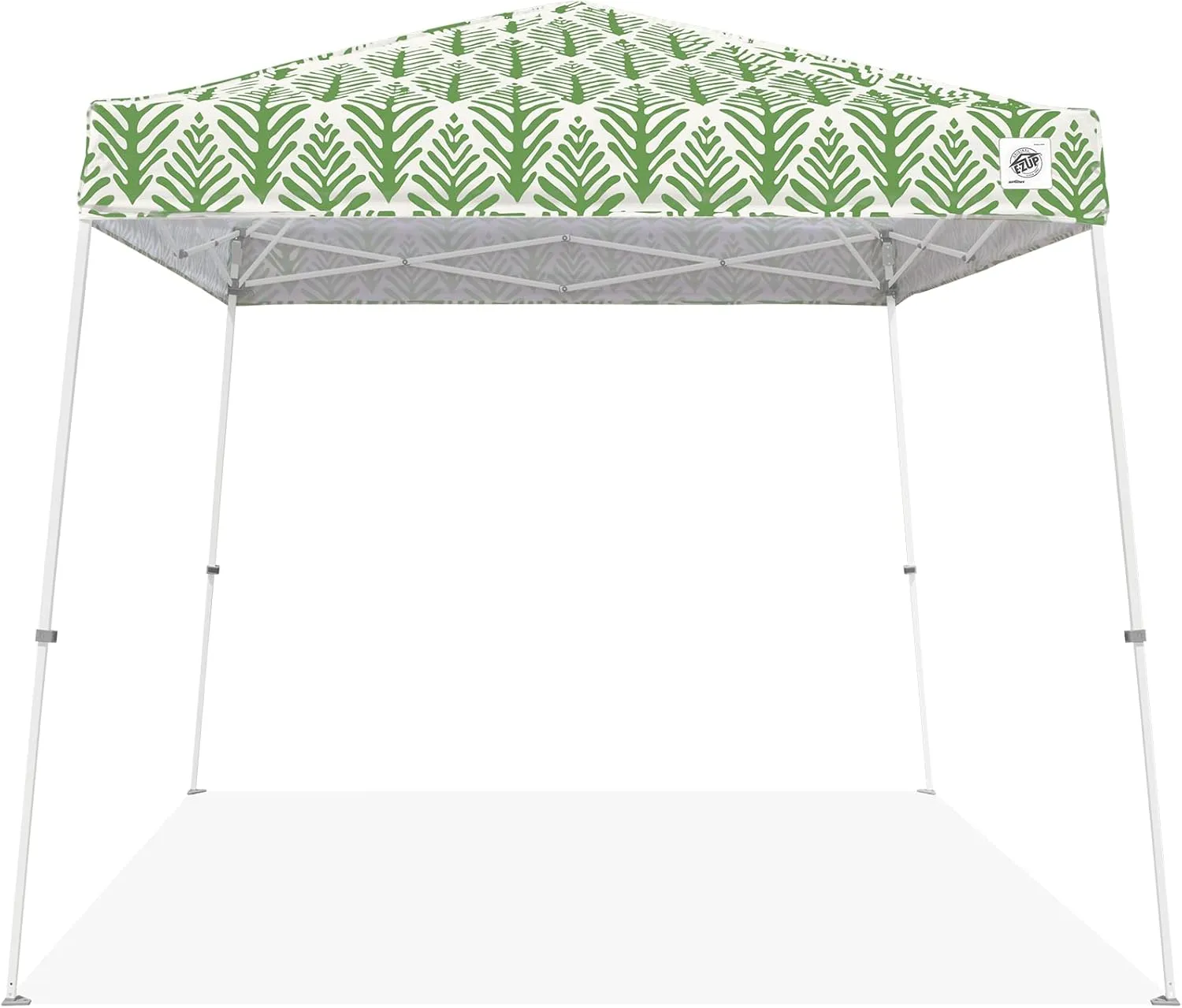 E-Z UP Sprint Palm Print, 10' x 10', White Frame, Fern