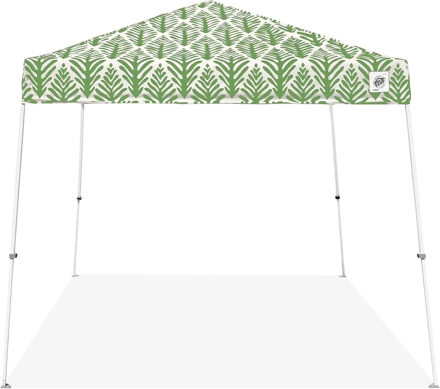 E-Z UP Sprint Palm Print, 10' x 10', White Frame, Fern