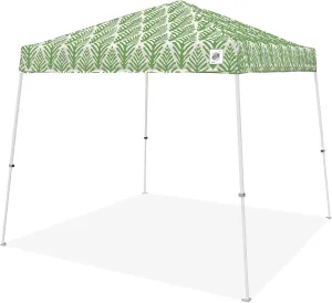 E-Z UP Sprint Palm Print, 10' x 10', White Frame, Fern