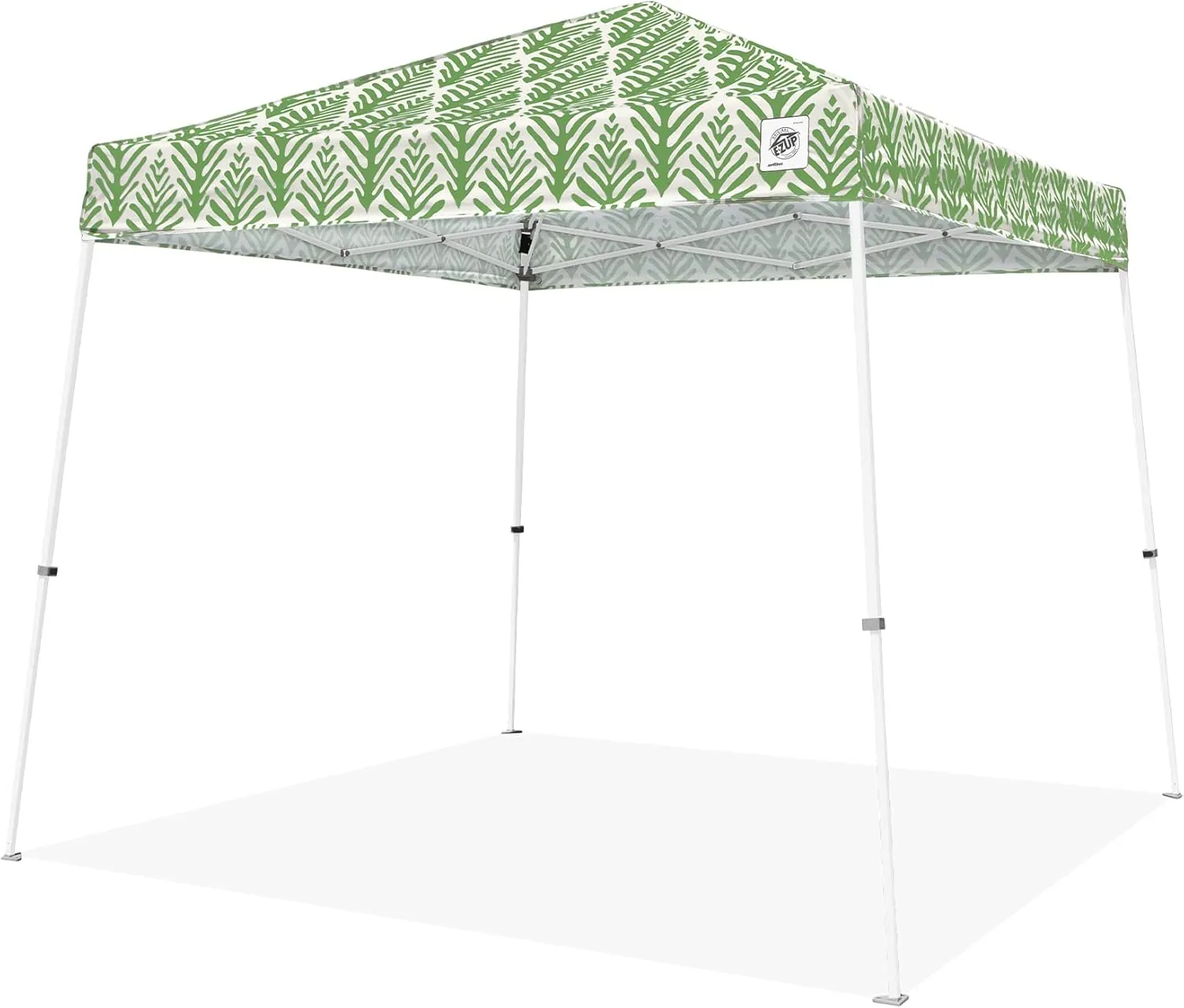 E-Z UP Sprint Palm Print, 10' x 10', White Frame, Fern
