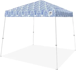 E-Z UP Sprint Palm Print, 10' x 10', White Frame, Poppy Blue