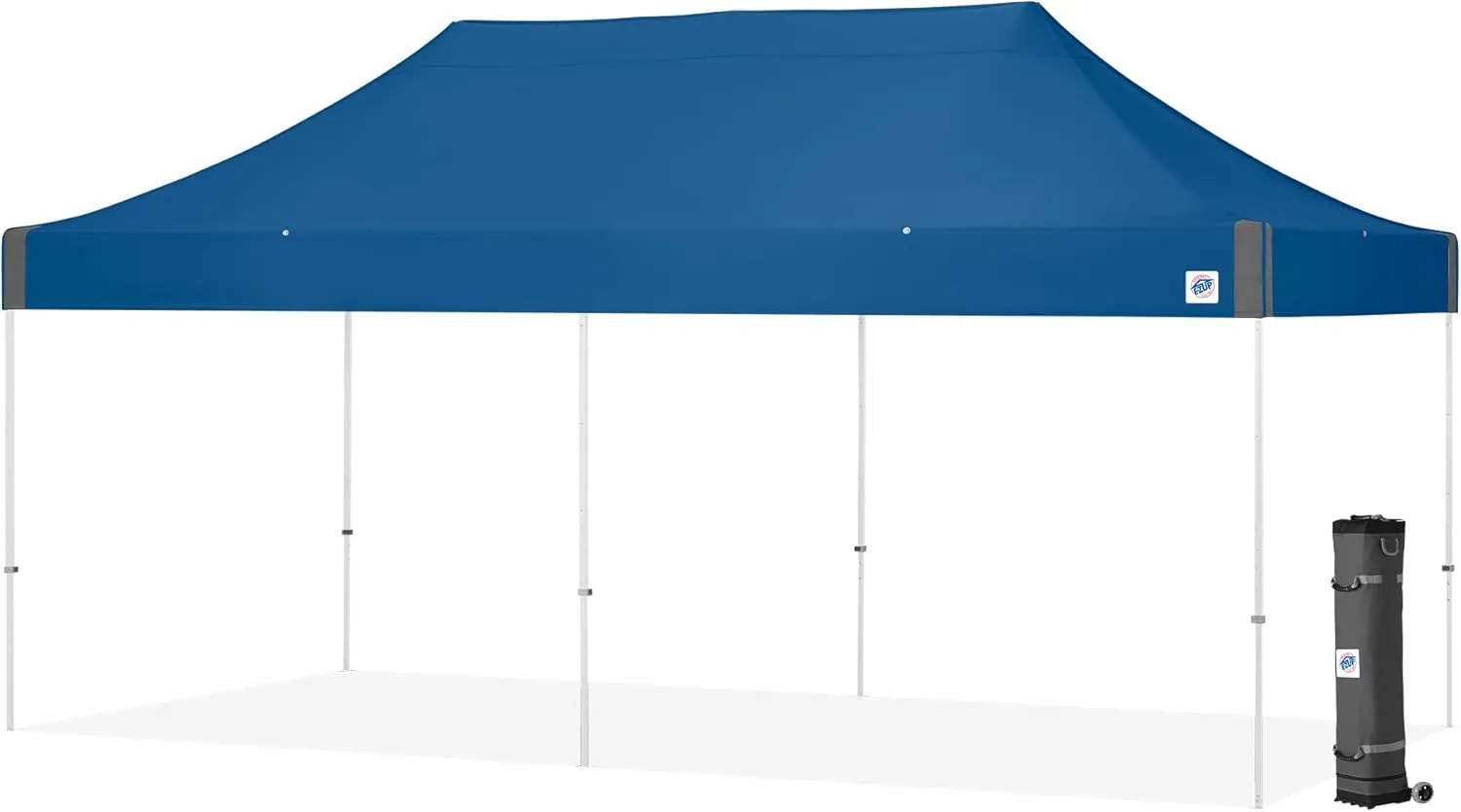 E-Z UP Vantage, 10' x 20' Shelter, White Frame, Royal Blue Top