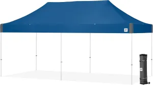 E-Z UP Vantage, 10' x 20' Shelter, White Frame, Royal Blue Top