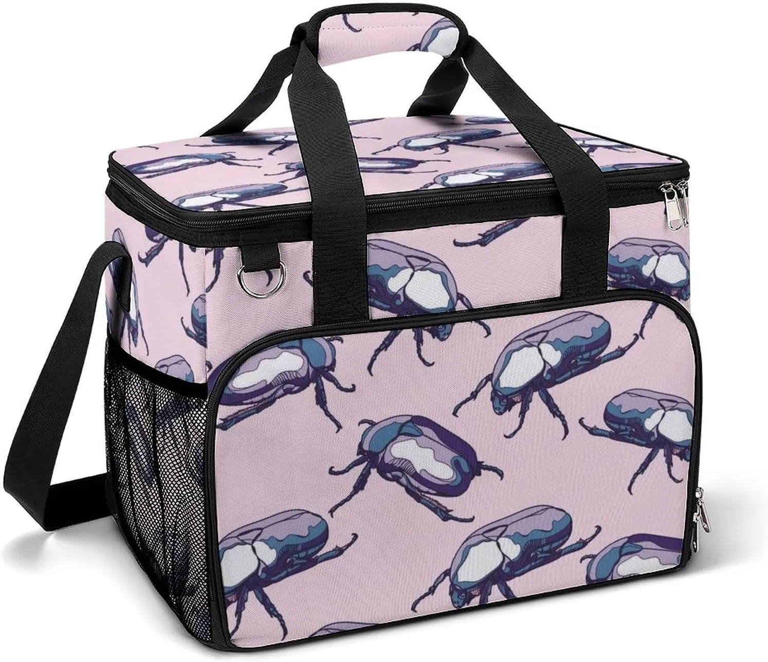 Egyptian Scarab Insect Portable Cooler Bag Lunch Box Container Crossbody Insulated Tote Bag for Work Camping Outdoor