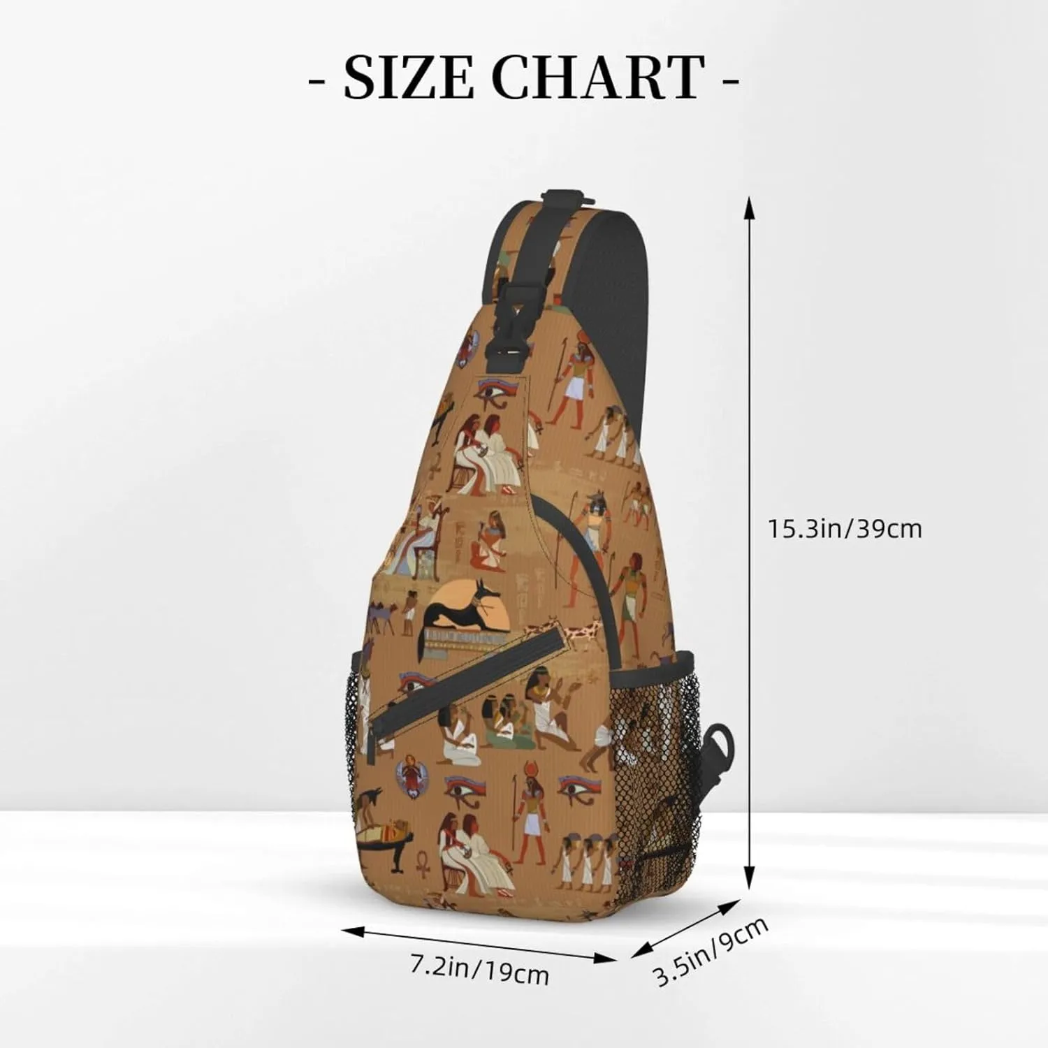 Egyptian Sling Backpack Chest Bag Crossbody Shoulder Bag Gym Cycling Travel Hiking Daypack For Men Women