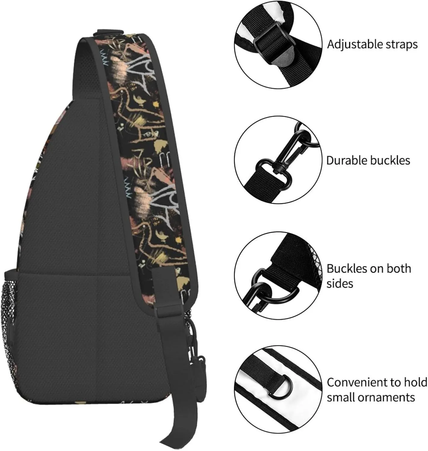 Egyptian Sling Backpack Chest Bag Crossbody Shoulder Bag Gym Cycling Travel Hiking Daypack For Men Women