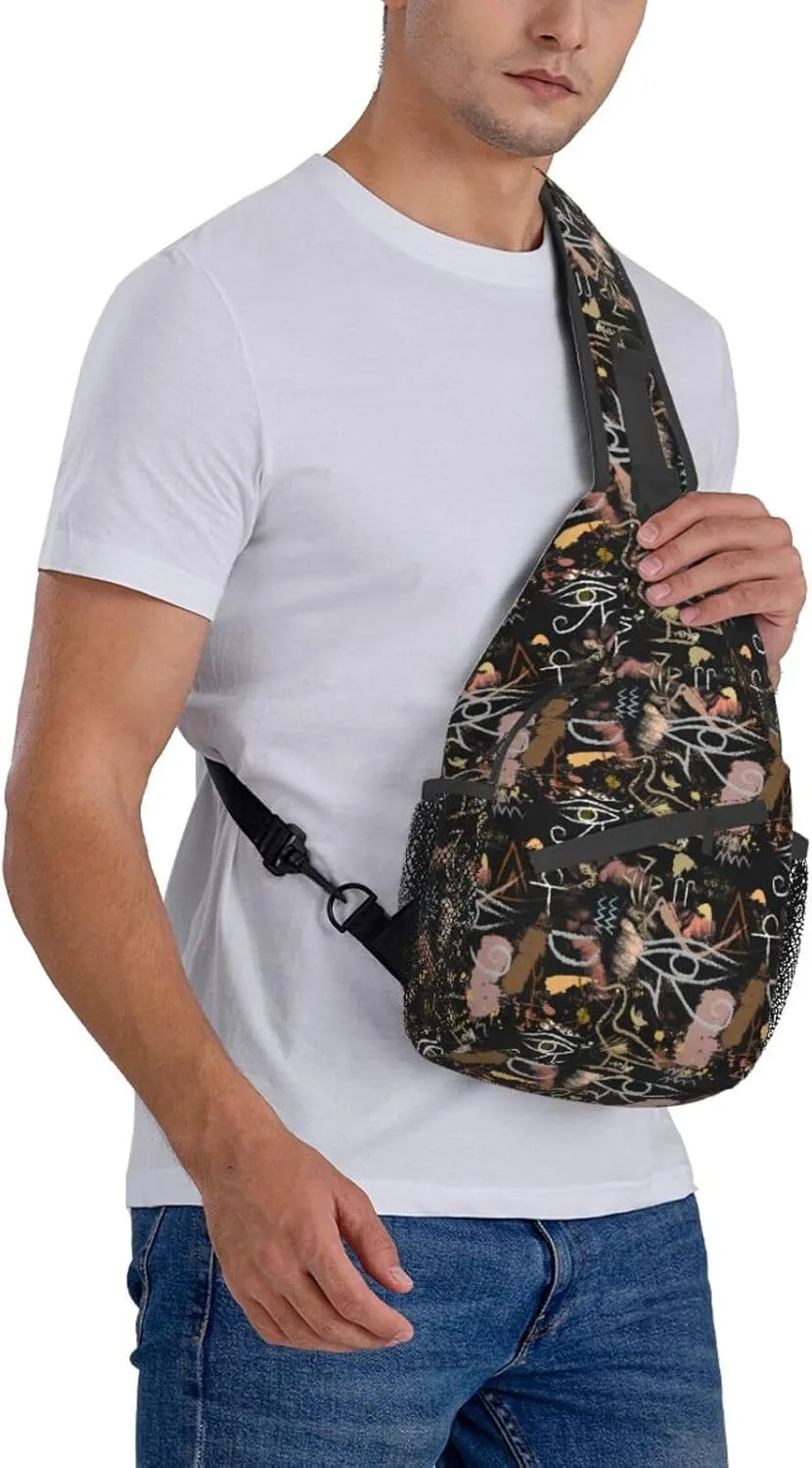 Egyptian Sling Backpack Chest Bag Crossbody Shoulder Bag Gym Cycling Travel Hiking Daypack For Men Women