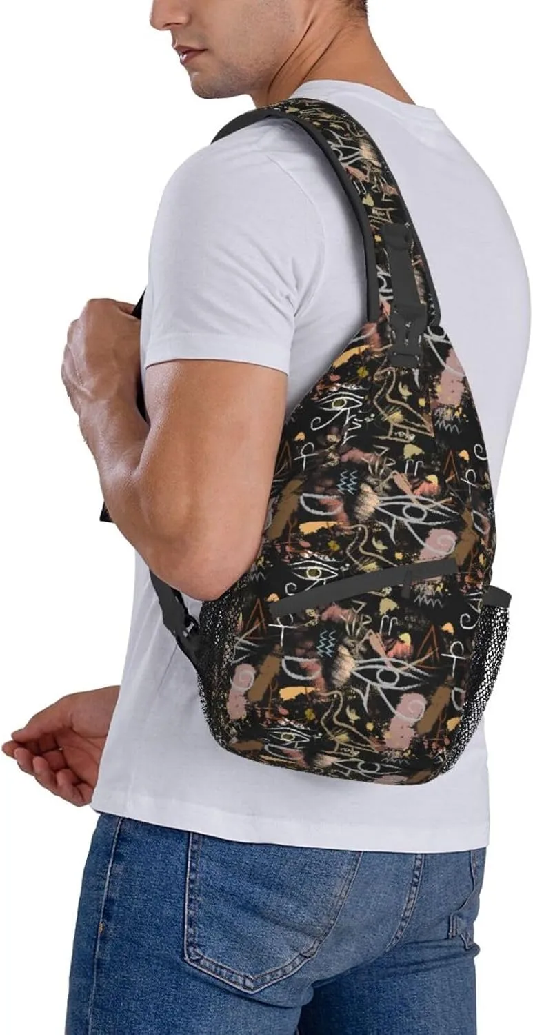 Egyptian Sling Backpack Chest Bag Crossbody Shoulder Bag Gym Cycling Travel Hiking Daypack For Men Women