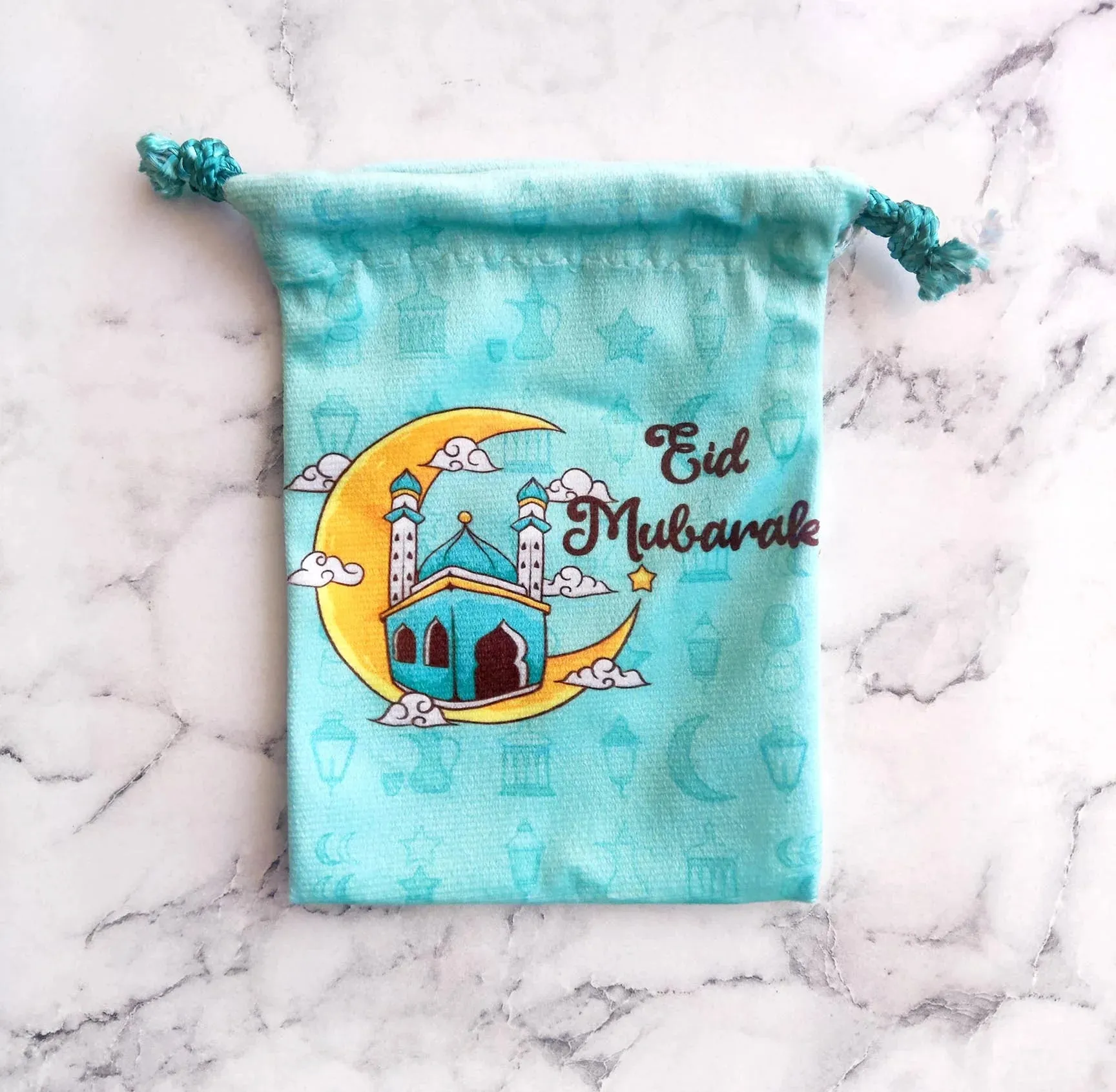 Eid Mubarak Potli Pouch - Aqua