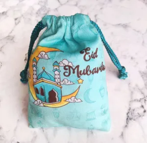 Eid Mubarak Potli Pouch - Aqua