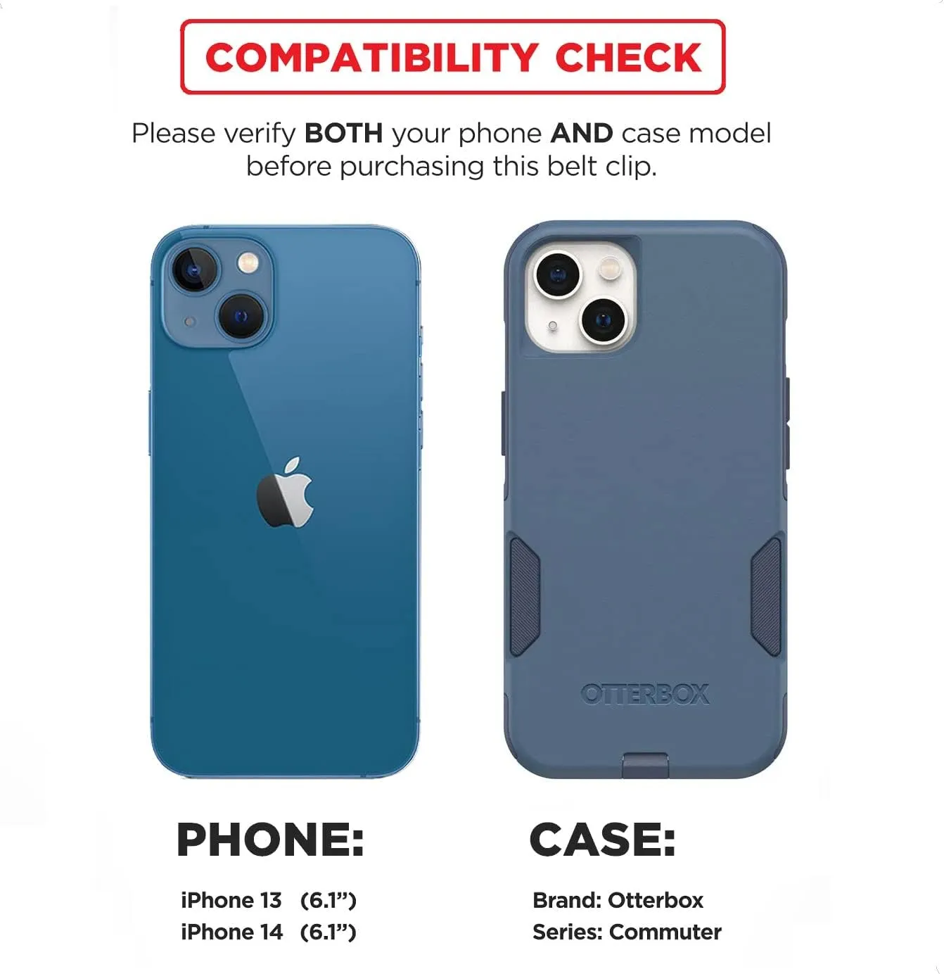 Encased Belt Clip for Otterbox Commuter Case (iPhone 13 / iPhone 14) Holster Only, Case is Not Included