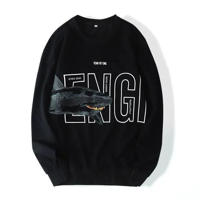 ENG Plus Size Graffiti Sweatshirt For Men