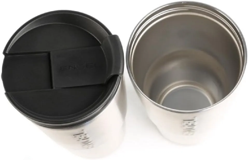 ENGEL 30oz Vacuum-Insulated Stainless Steel Coffee Tumbler - Hot and Cold Tumbler – Dishwasher Safe & Reusable Coffee Cup for Travel, Camping & Office – BPA-Free Leak-Proof Mug with Lid, Silver