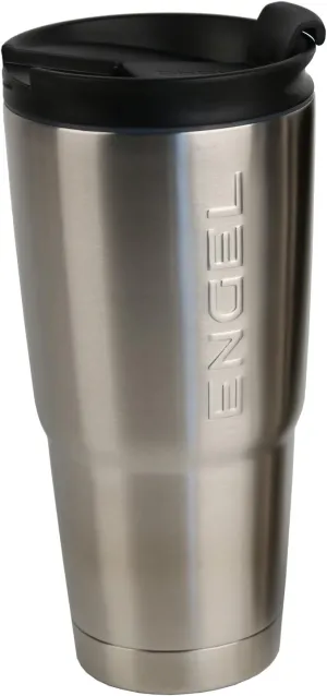 ENGEL 30oz Vacuum-Insulated Stainless Steel Coffee Tumbler - Hot and Cold Tumbler – Dishwasher Safe & Reusable Coffee Cup for Travel, Camping & Office – BPA-Free Leak-Proof Mug with Lid, Silver