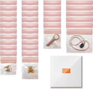 EVA Anti Tarnish Jewelry Bags Storage, Small Clear Plastic Jewelry Pouches Organizer for Gold Silver Ring Earing Chain Bracelet, Jelly-Like Softness, No Yellowing, No Odors, 30 PCS Mixed Sizes