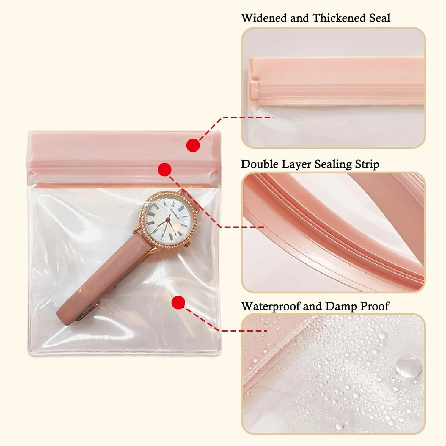EVA Anti Tarnish Jewelry Bags Storage, Small Clear Plastic Jewelry Pouches Organizer for Gold Silver Ring Earing Chain Bracelet, Jelly-Like Softness, No Yellowing, No Odors, 30 PCS Mixed Sizes