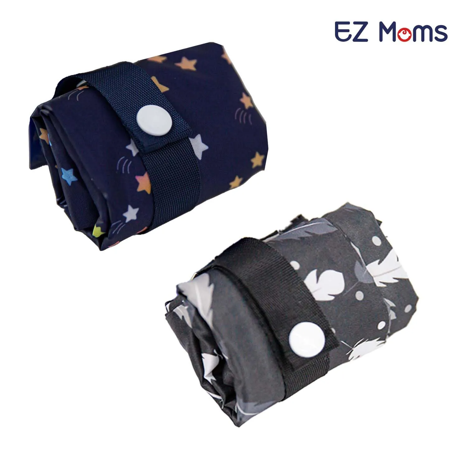 EZ Moms 4 Pcs Waterproof Wet Bag With Two Pockets for Diaper Pouch - Large Reusable Dry Bag for Swimming, Wet Clothes (3 Sizes)