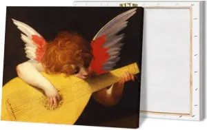 Fiorentino - Putto Playing The Lute Print Poster Vintage Painting Canvas Prints Wall Art Painting Posters and Prints Wall Decor Cuadros(Unframed/With Framed） (With Framed,8x10inch)
