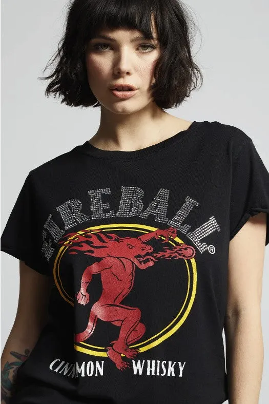 Fireball Rhinestone Graphic Tee T-Shirt