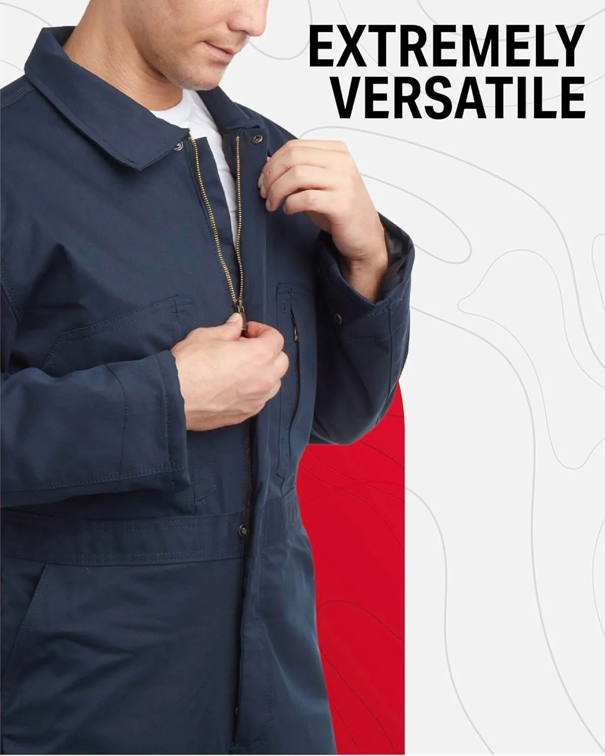 Firestone Men's Coveralls - Water Resistant Twill Long Sleeve Overall for Work Utility and Safety (Sizes: M-XXL, Runs Small)