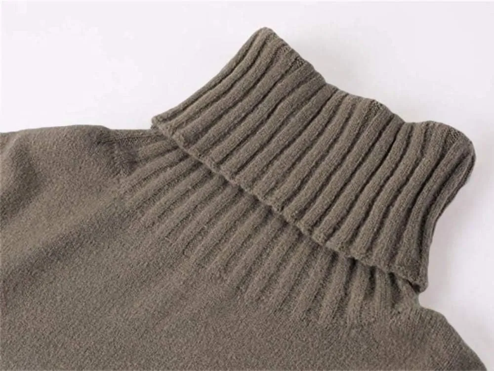 FISACE Womens Oversized Turtleneck Pullover Sweater Cable Knit Long Sleeve Sweater Tops