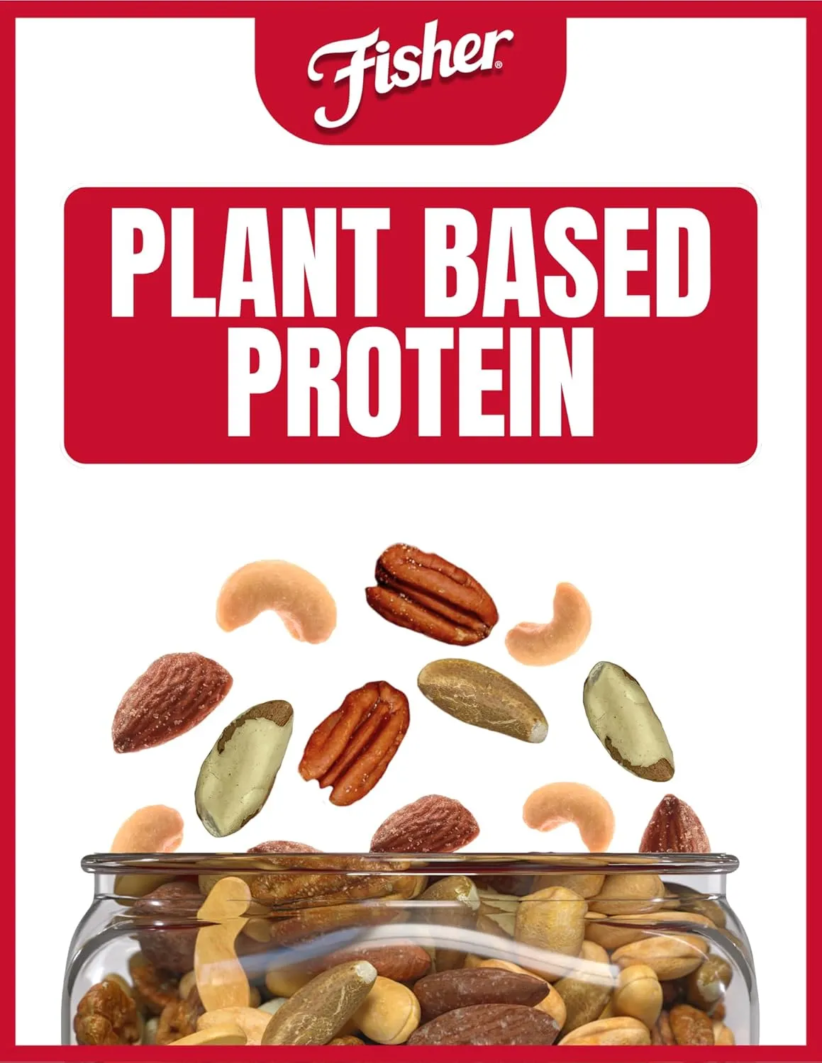 Fisher Snack Deluxe Mixed Nuts, 24 Ounces, Cashews, Almonds, Pecans, Brazil Nuts, 100% Recyclable
