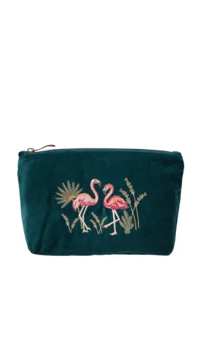 Flamingo Velvet Mini Pouch