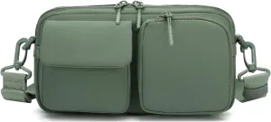 FODOKO Crossbody Bags for Women and Men, Trendy Small Crossbody Casual Purses Fashion Waist packs for Travel， 2025 new model (pea green)