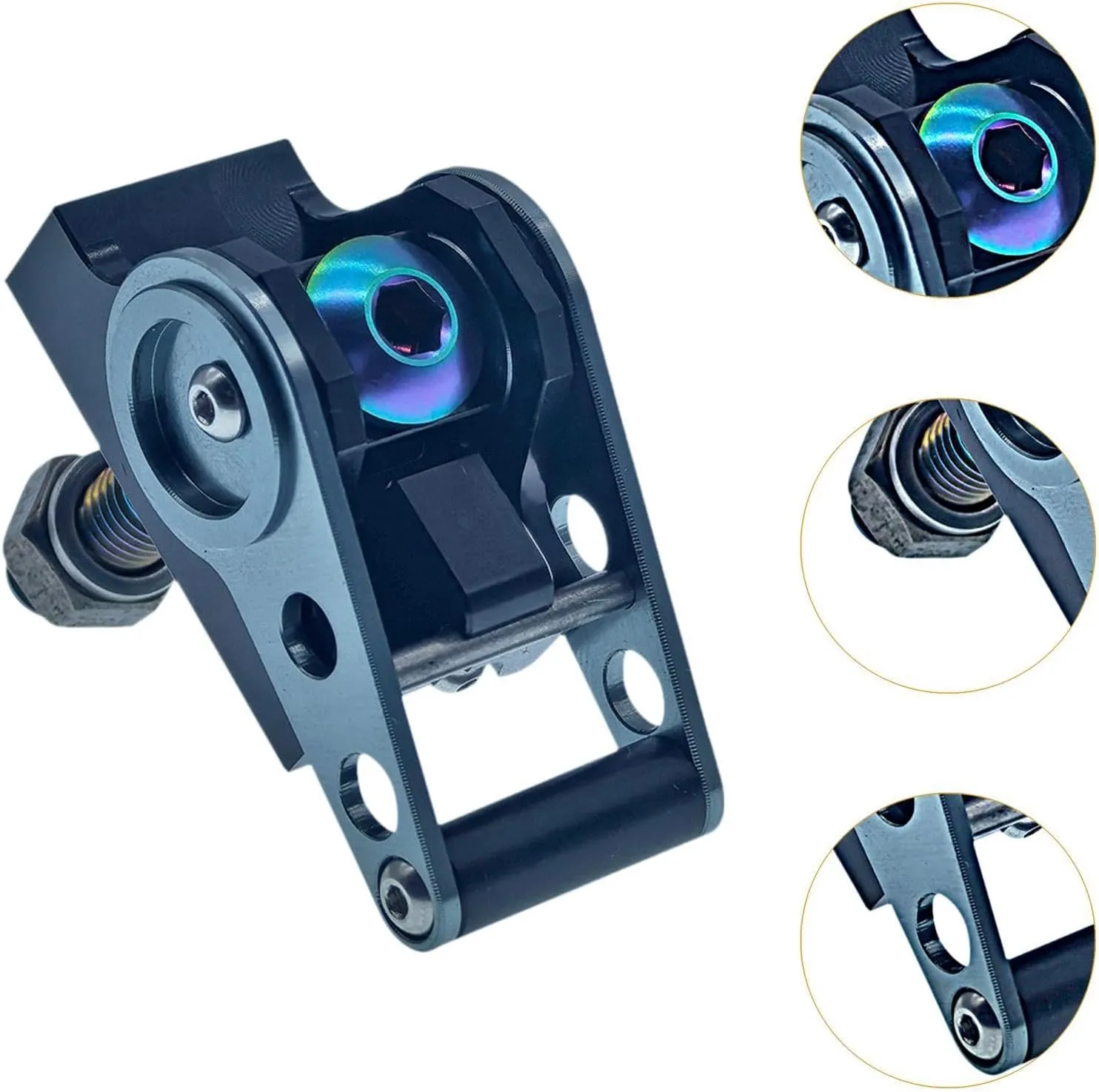 Folding Bike Buckle Cycling Equipment Attachment Titanium Alloy Folding Bike Accessories Bike Clamp Plate for Tline, Black and Green