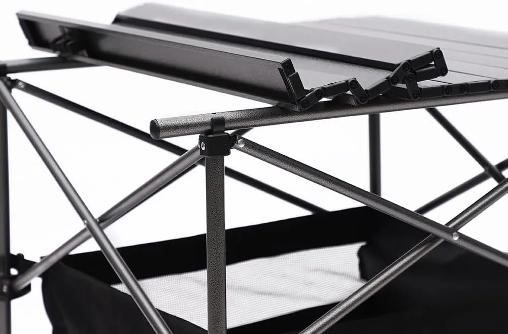 Folding Portable Aluminum Collapsible Table with Carrying Bag for Outdoor Camping Picnic BBQ Patio Black