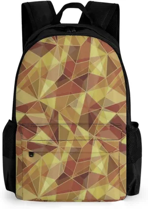 Fractal Triangle Geometric Fragments Small Backpack Travel Bag Cute Back Packs Fashion Graphic Print Daypack