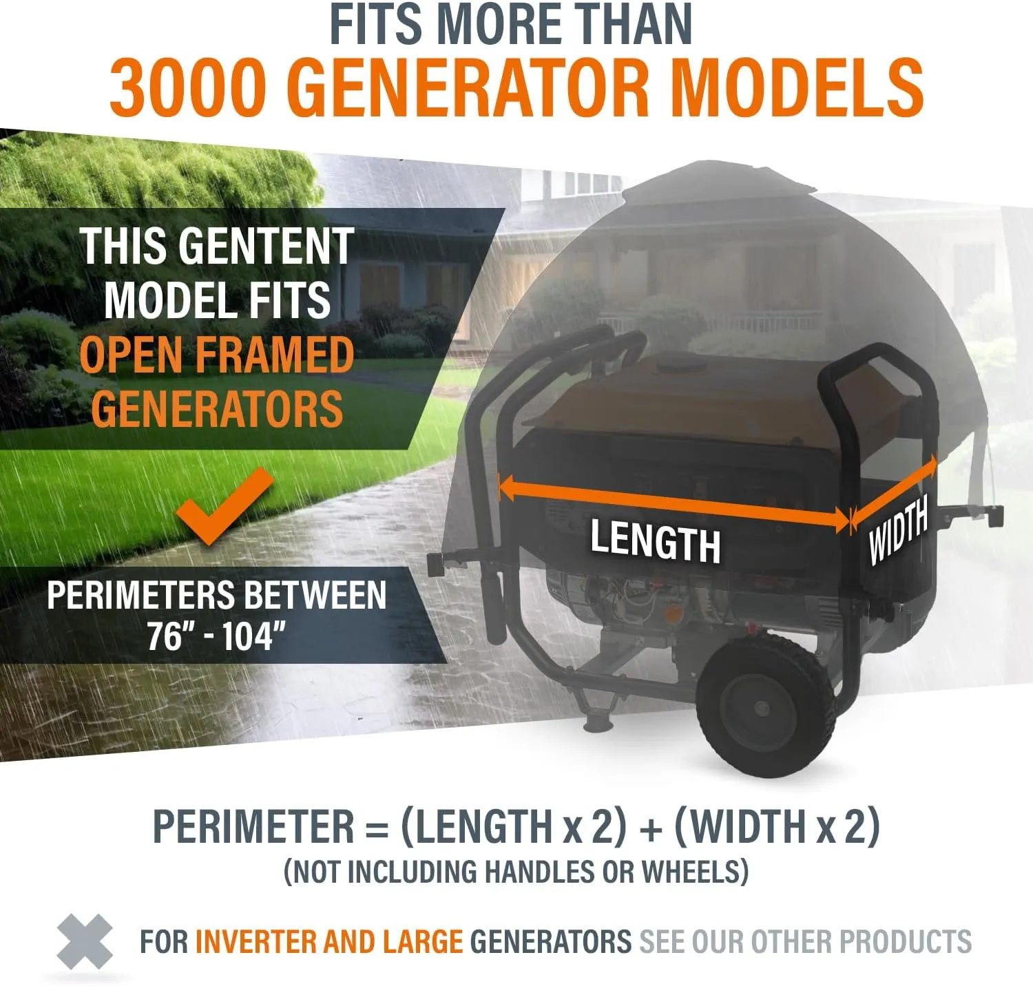 GenTent Generator Running Cover - Universal Kit (Standard, Tan) - for Open Frame Generators
