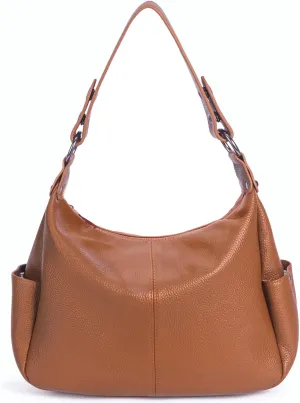 Genuine Leather Purses for Women Hobo Crossbody Bags Casual Work Shoulder Bag with Adjustable Strap