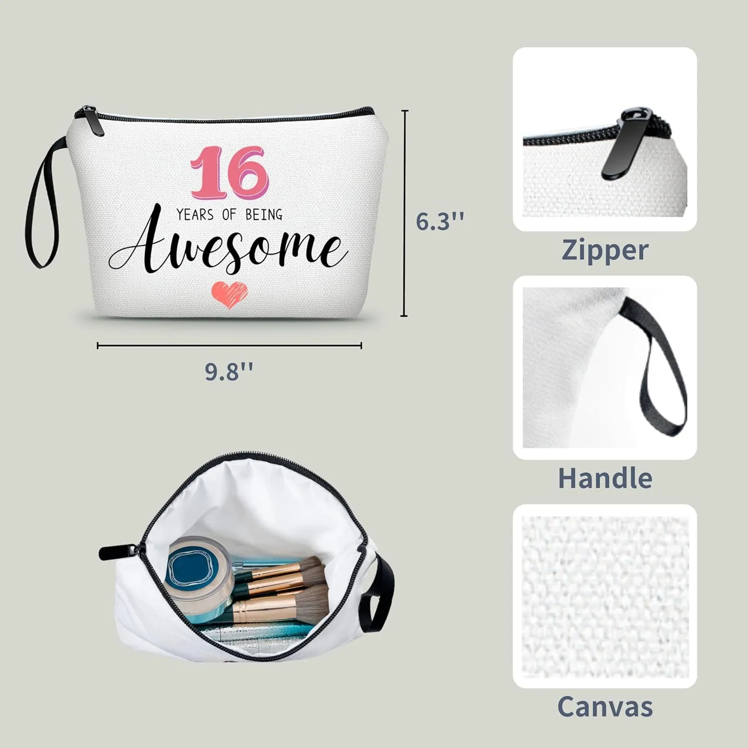 Gifts for 16 Year Old Girl: Makeup Organizer Travel, 16th Birthday Gifts for Teen Girls