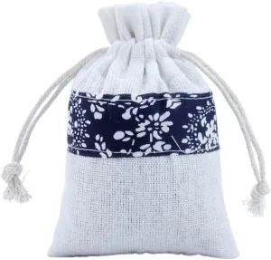 GIOTEL 5pcs/lot Blue And White Gift Bag Dust Proof Bag For Storing Idle Household Items(Middle flower,15x20cm)
