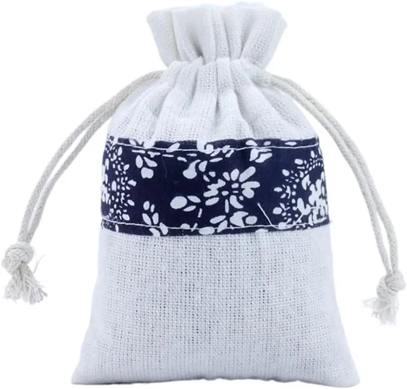 GIOTEL 5pcs/lot Blue And White Gift Bag Dust Proof Bag For Storing Idle Household Items(Middle flower,15x20cm)