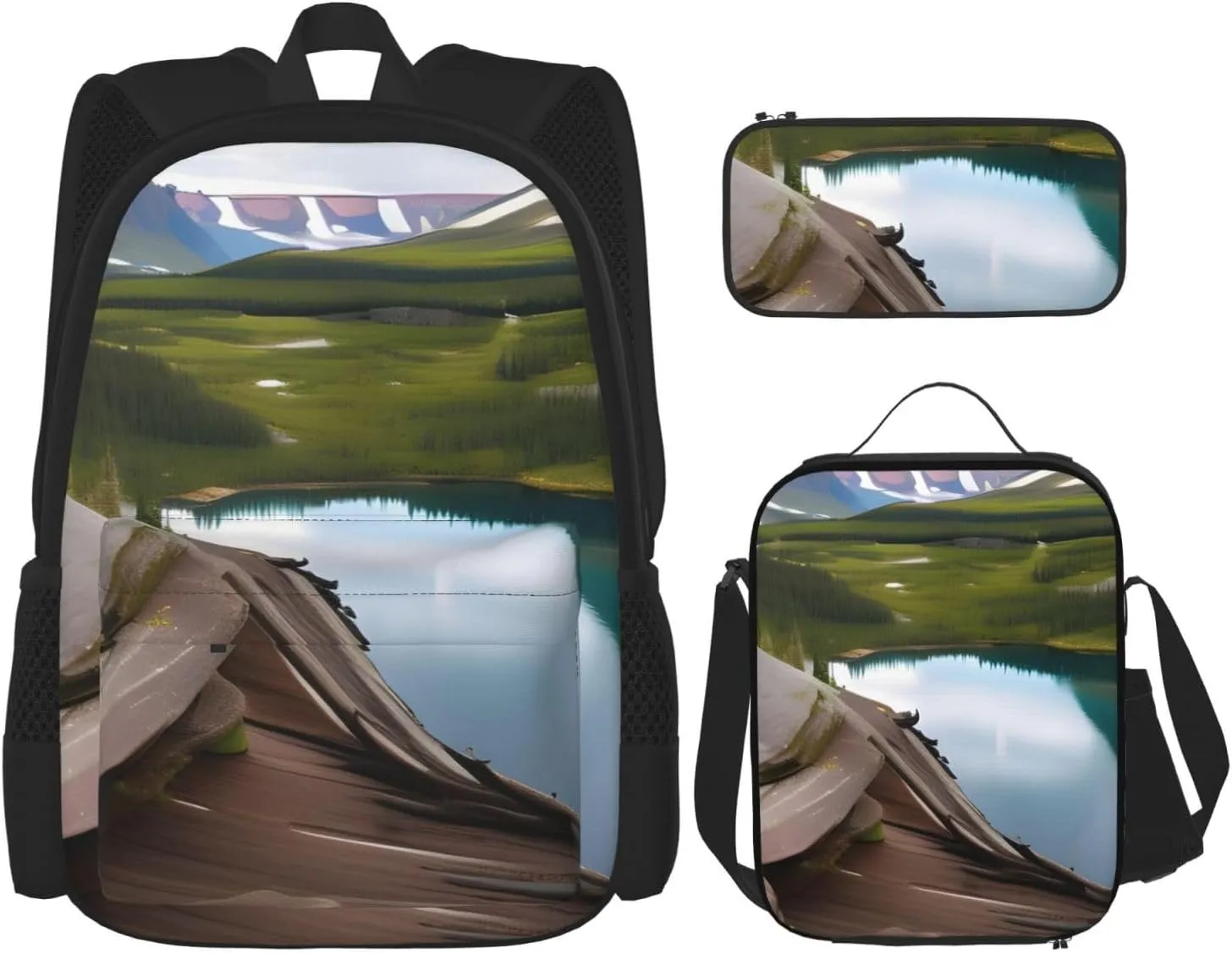 Glacier National Park Print Practicality Bag Casual Fashion Backpack Lunch Bag Pencil Case Camping Gear Bags