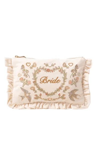 Goddess Bride Velvet Frill Everyday Pouch