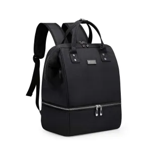 GOGOSO Breast Pump Bag Backpack, Pumping Bags with Cooler for Work Mom Breast Pump Carrying Diaper Bag Baby Shower Gifts（No Include Ice Pack）