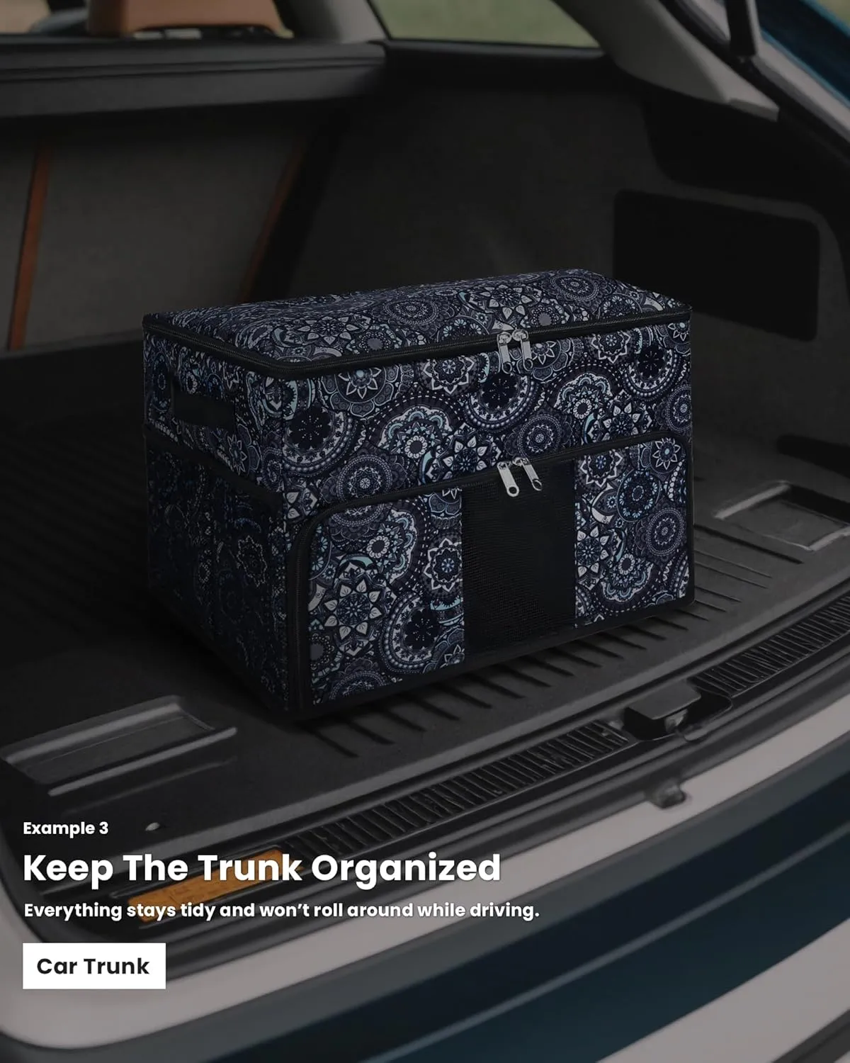 Golf Trunk Organizer for Golf Shoes Clothes Gloves Hats Large Collapsible Golf Storage Box with 4 Dividers Water-Resistant Golf Shoe Bag for 2 Pair of Shoes Golfing Accessories for Men Women Golfers