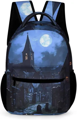 Gothic Architecture Church Cemetery Cute Backpack Travel Bag Small Back Packs Funny Print Mini Daypack